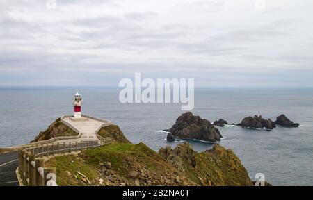 Phare de Cabo Ortegal à la Coruña, Espagne Banque D'Images