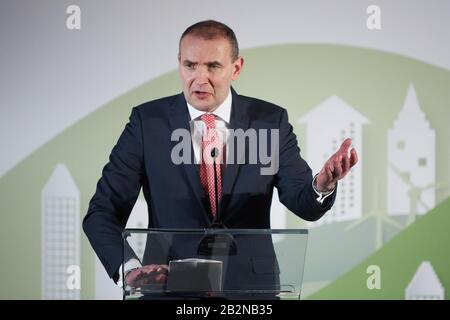 Varsovie, Mazovian, Pologne. 3 mars 2020. Participation Du Président De La Pologne Andrzej Duda Et Du Président De L'Islande Guoni Th. Johannesson Dans La Conférence Ouverture Du Programme Environnement, Energie Et Changement Climatique Dans Le Cadre De La 3ème Édition Des Fonds Norvégiens Et De L'Eee En Poland.in Photo: Guoni Th. Johannesson Credit: Hubert Mathis/Zuma Wire/Alay Live News Banque D'Images