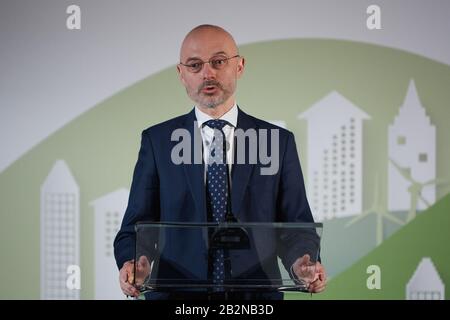 Varsovie, Mazovian, Pologne. 3 mars 2020. Participation Du Président De La Pologne Andrzej Duda Et Du Président De L'Islande Guoni Th. Johannesson Dans La Conférence Ouverture Du Programme Environnement, Energie Et Changement Climatique Dans Le Cadre De La 3ème Édition Des Fonds Norvégiens Et Eee En Poland.in La Photo: Michal Kurtyka Credit: Hubert Mathis/Zuma Wire/Alay Live News Banque D'Images