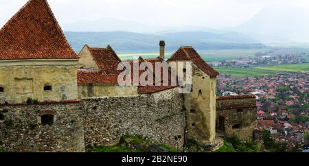 La Forteresse de Rasnov Panorama composé de châssis7 Banque D'Images