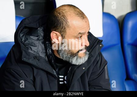 Barcelone - 27 FÉVRIER : l'entraîneur Nuno Espirito Santo au match De l'Uefa Europa League entre le RCD Espanyol et Wolverhampton Wanderers au stade RCDE Banque D'Images