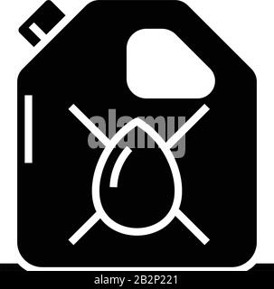 Icône CAN essence noire, illustration conceptuelle, symbole vectoriel plat, signe glyphe. Illustration de Vecteur