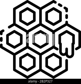 Jolie icône en nid d'abeilles, style contour Illustration de Vecteur