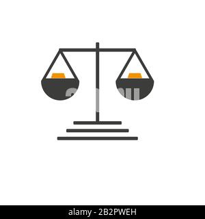 Icône poids simple. Comparez le symbole du logo. Met à l'échelle le pictogramme de jugement. Elément de comparaison de l'interface utilisateur. Signe de comparaison de l'interface utilisateur. Vecteur EPS10. Illustration de Vecteur
