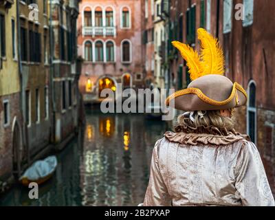 Masque de carnaval de Venise gros plan et détails Banque D'Images