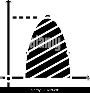 Icône noire d'exercice mathématique, illustration conceptuelle, symbole vectoriel plat, signe glyphe. Illustration de Vecteur