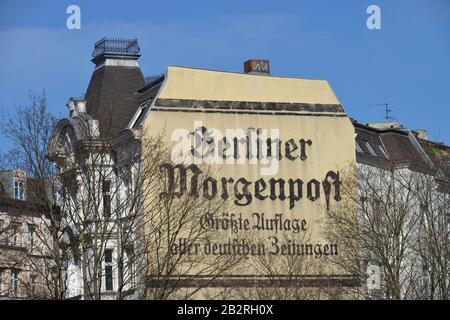 Werbung, Berliner Morgenpost, Wielandstrasse, Schöneberg, Berlin, Deutschland Banque D'Images