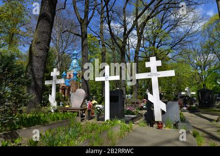 Orthodoxe Kirche Friedhof, Russisch, Wittestrasse, Tegel, Reinickendorf, Berlin, Deutschland Banque D'Images