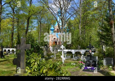 Orthodoxe Kirche Friedhof, Russisch, Wittestrasse, Tegel, Reinickendorf, Berlin, Deutschland Banque D'Images