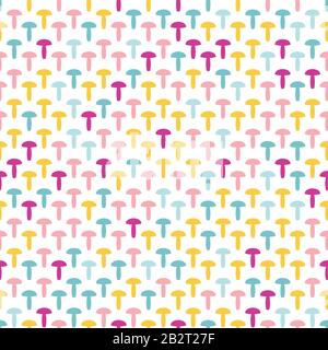 silhouettes champignons colorées à motif vectoriel sans couture Illustration de Vecteur