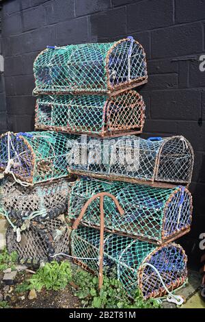 Petite industrie de pêche indépendante unique, le Stade, à Hastings, en Angleterre Banque D'Images