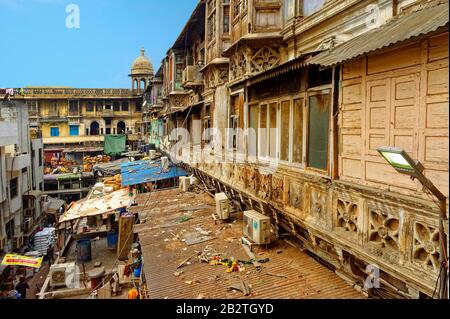 Appartements Près De La Mosquée Fatehpuri Masjid Et Du Bazar Chandni Chowk, Old Delhi, Inde Banque D'Images