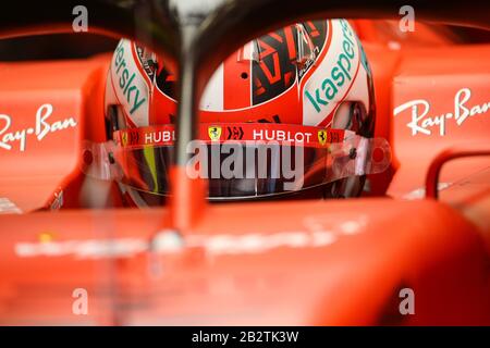 Charles Leclerc de Scuderia Ferrari pendant les essais d'hiver de 2020 Montmelò dans le circuit de Catalunya,  , Espagne Banque D'Images