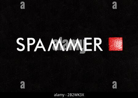 Photo macro du voyant de détection du spammer. Banque D'Images