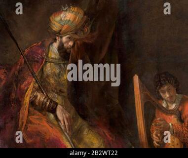 Saül et David - Rembrandt, vers 1660 Banque D'Images