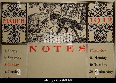 Gaudig & Blum, Leipzig, 1912 Jubilee Almanac (06) Fuchs, Fox. Banque D'Images