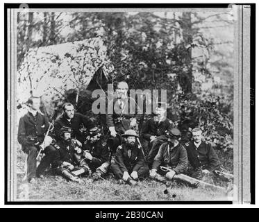 Général Heintzelman et personnel, Harrisons Landing Banque D'Images