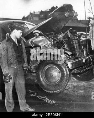 Accident De Voiture Du Général George S. Patton. Banque D'Images
