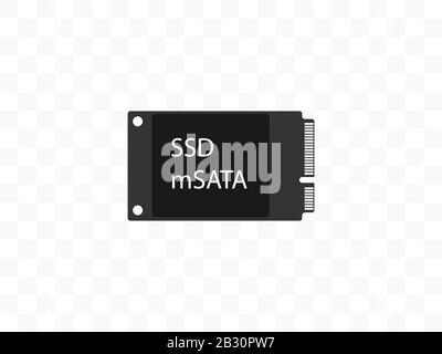 Disque SSD, icône msata ssd. Illustration vectorielle, conception plate. Illustration de Vecteur