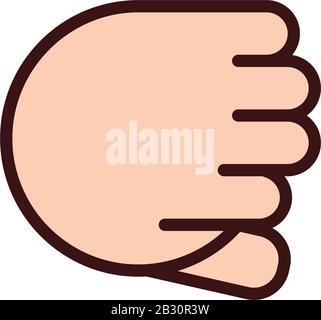 ligne de signal main et style de remplissage Illustration de Vecteur