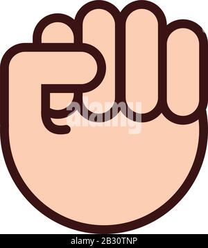 ligne de signal main et style de remplissage Illustration de Vecteur