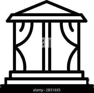 Alcôve gazebo icône, style contour Illustration de Vecteur
