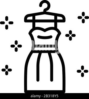 Robe mariée icône, style de contour Illustration de Vecteur