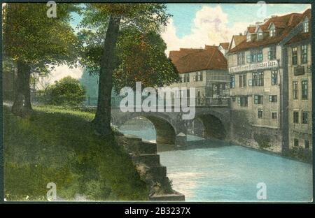 Georg Kugelmann Pc 0126 Hanovre. Partie an der Leinebrücke. Bildseite 1906 Blick Von Der Straße Am Marstall (Am Hohen Ufer) Auf Die Marstallbrücke (Seit 2010 Martin-Neuffer-Brücke) Lange Straße Neue Straße. Banque D'Images