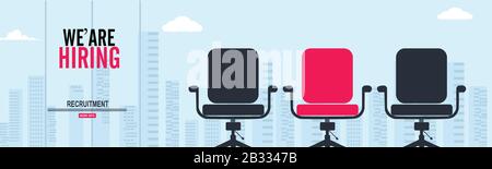 L'embauche d'employés de bureau de conception de l'affiche, à la recherche de télévision. Illustration de Vecteur