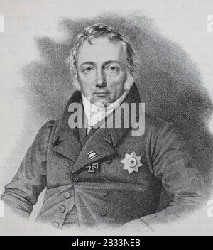 Friedrich Christian Adolf von Motz (1775-1830), homme d'État prussien, était directeur des finances / Der preußische Staatsmann Friedrich Christian Adolf von Motz (1775–1830) war Finanzdirektor, Historisch, amélioration numérique de la reproduction d'un original du XIXe siècle / digitale Reduktion elage Originalvoraus dem 19. Jahrhundert, Banque D'Images