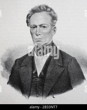 Carl Theodor Georg Philipp Welcker (29 mars 1790, à Oberofleiden - 10 mars 1869, à Neuenheim bei Heidelberg) était professeur de droit allemand, politicien et journaliste / Carl Theodor Georg Philipp Welcker (29. März 1790 à Oberofleiden - 10. März 1869 à Neuenheim bei Heidelberg) war ein deutscher RechtsProfesseure, Politiker und Journaliste, Historisch, Digital amélioration de la reproduction d'un original du XIXe siècle / digitale Reproduktion einer Originalvorlage aus dem 19. Jahrhundert, Banque D'Images