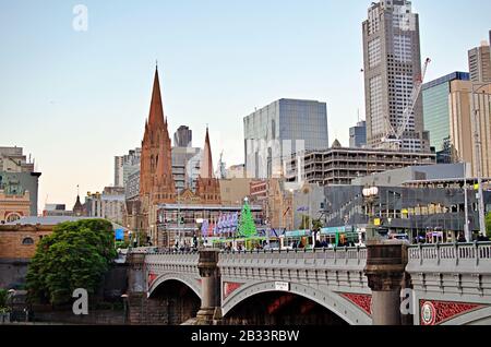 Melbourne central Business District cityscape, Australie Banque D'Images