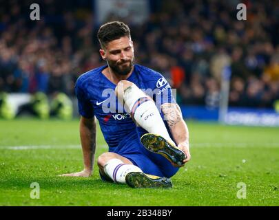 LONDRES, ROYAUME-UNI. Mars 03 Olivier Giroud de Chelsea en action lors De La cinquième ronde de la FA Cup entre Chelsea et Liverpool à Stanford Bridge Sta Banque D'Images