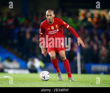 LONDRES, ROYAUME-UNI. Mars 03 Fabinho de Liverpool en action lors De La coupe FA Cinquième ronde entre Chelsea et Liverpool au Stanford Bridge Stadium Banque D'Images