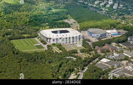 Le stade Imtech-Arena est le stade de la Bundesliga club HSV allemand, vue aérienne, Allemagne, Hambourg Banque D'Images