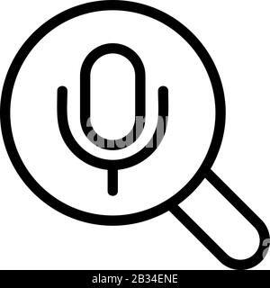 recherche, vecteur d'icône de microphone. Illustration du symbole de contour isolé Illustration de Vecteur