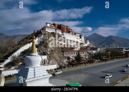Le Palais du Potala à Lhassa, Tibet，Chine Banque D'Images