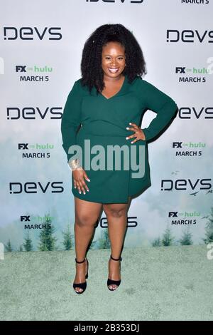 Los Angeles, États-Unis. 02 mars 2020. Bria Henderson lors de la première des miniseries FX/Hulu 'devs' aux cinémas ArcLight. Los Angeles, 03/02/2020 | utilisation dans le monde crédit: DPA/Alay Live News Banque D'Images