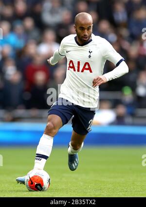 Lucas Moura de Tottenham Hotspur lors du match de la Premier League au stade Tottenham Hotspur, Londres. Photo PA. Date de la photo: Dimanche 1er mars 2020. Voir PA Story FOOTBALL Tottenham. Le crédit photo devrait se lire comme suit : Bradley Collyer/PA Wire. RESTRICTIONS : aucune utilisation avec des fichiers audio, vidéo, données, listes de présentoirs, logos de clubs/ligue ou services « en direct » non autorisés. Utilisation en ligne limitée à 120 images, pas d'émulation vidéo. Aucune utilisation dans les Paris, les jeux ou les publications de club/ligue/joueur unique. Banque D'Images