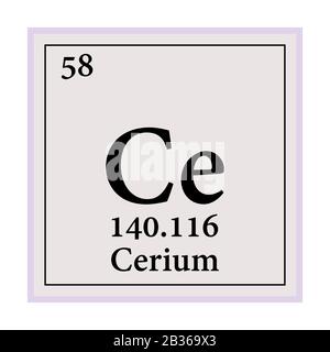 Le cérium Tableau périodique des éléments Vector illustration EPS 10. Illustration de Vecteur