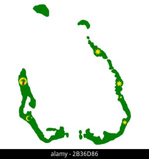 Vecteur de drapeau de carte des îles Cocos Illustration de Vecteur