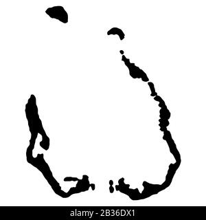 Vecteur de silhouette de carte des îles Cocos Illustration de Vecteur