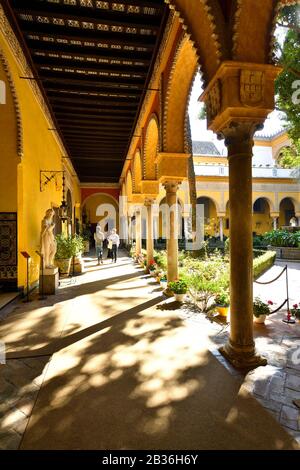 Espagne, Andalousie, Séville, Macarena district, Palacio de las Duenas, superbe palais du 15 au XVIe siècle qui appartient à la maison d'Alba Banque D'Images