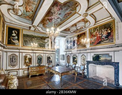 France, Seine-Martime, Mesnières-en-Bray, Château de Mesnières-en-Bray, la salle Des Quatre batterie Banque D'Images