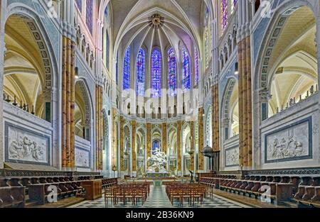 France, Eure-et-Loir, Chartres, cathédrale Notre Dame (notre Dame) de Chartres classée au patrimoine mondial par l'UNESCO, la chorale Banque D'Images