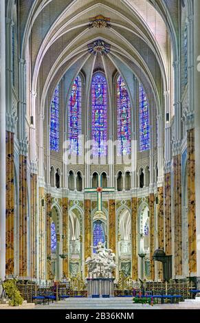 France, Eure-et-Loir, Chartres, cathédrale Notre Dame (notre-Dame) de Chartres classée au patrimoine mondial par l'UNESCO, la chorale Banque D'Images