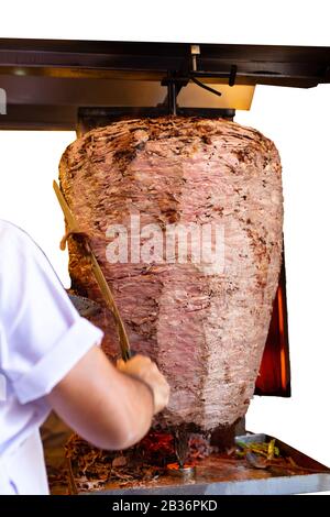 Cuisine turque traditionnelle, kebap doner à Istanbul, Turquie. Banque D'Images