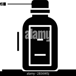 Nez pilules icône noire, illustration du concept, vecteur symbole plat, signe glyphe. Illustration de Vecteur