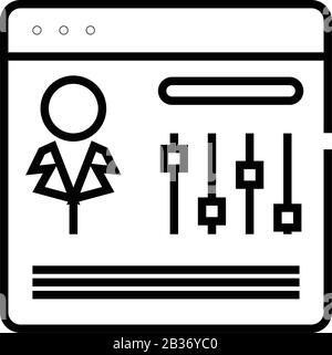 Icône de ligne des paramètres utilisateur, signe de concept, illustration vectorielle de contour, symbole linéaire. Illustration de Vecteur