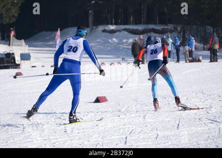 ski de fond athlète skieur classique style déplacer Banque D'Images